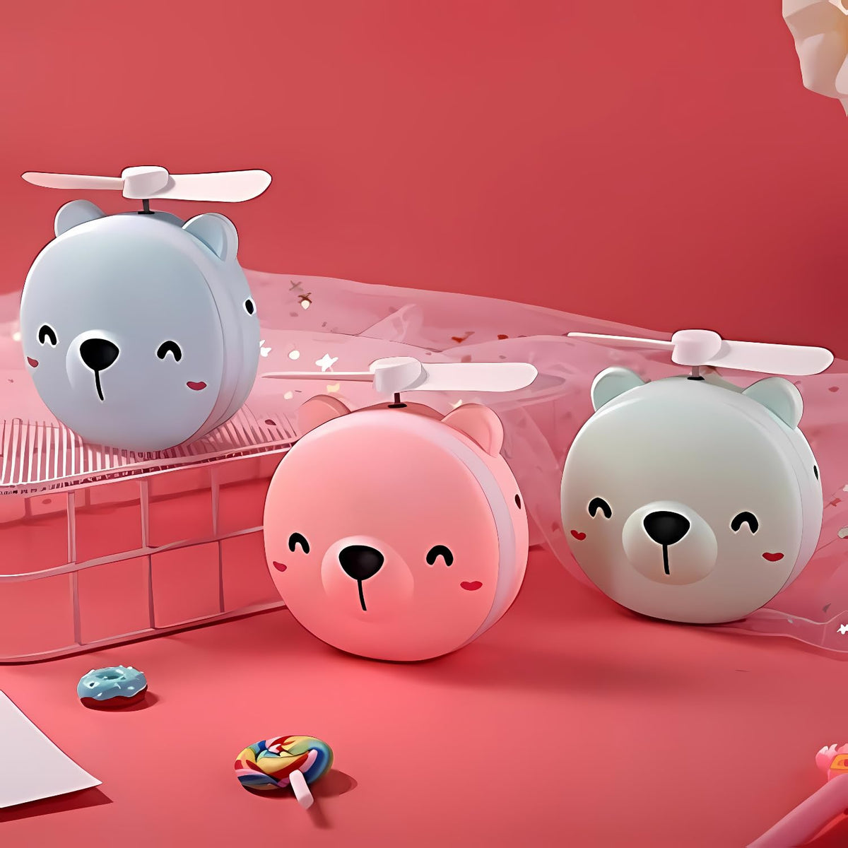 Piggy fan with mirror
